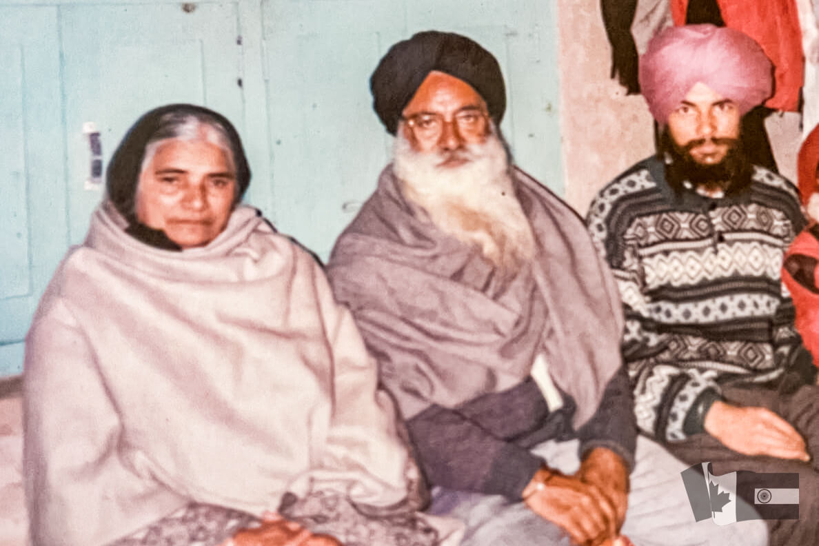 Kulwinder Singh with Budh Singh Dhahan and Kashmir Kaur Dhahan