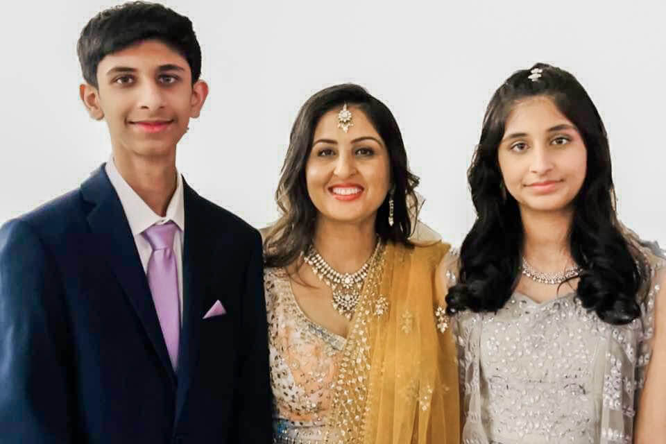 Pushpinder with her children