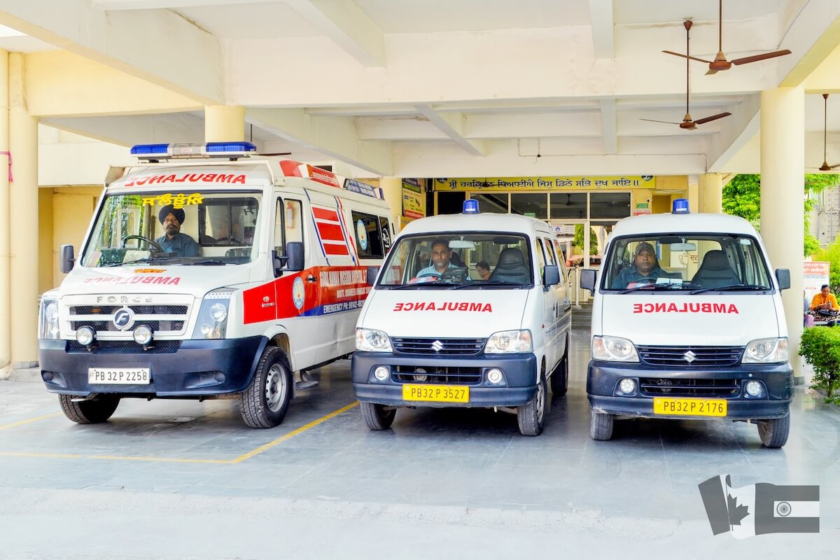 Guru Nanak Mission Hospital ambulances in Dhahan Kaleran, Punjab