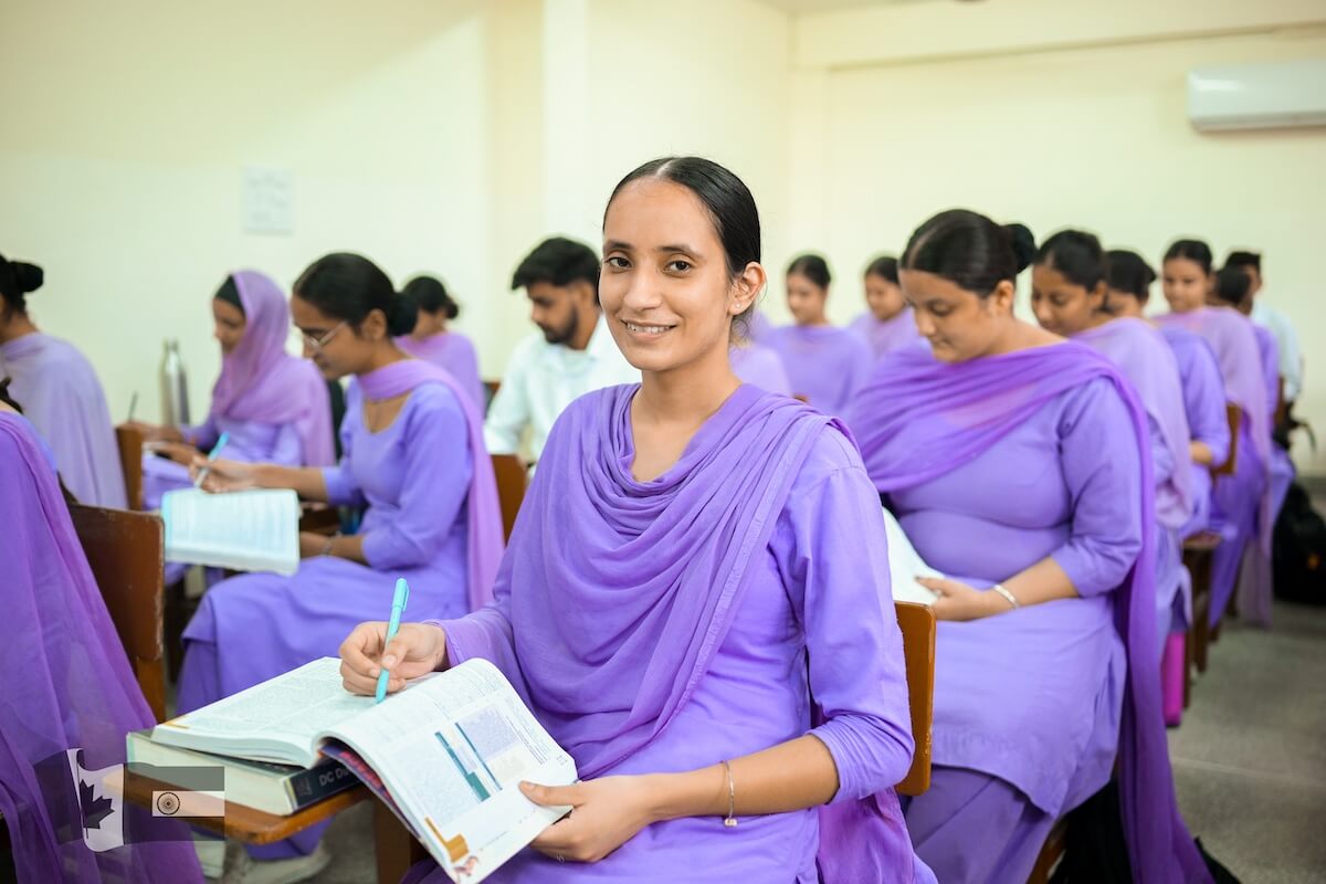 Sandeep Kaur - bursary recipient in nursing college classroom